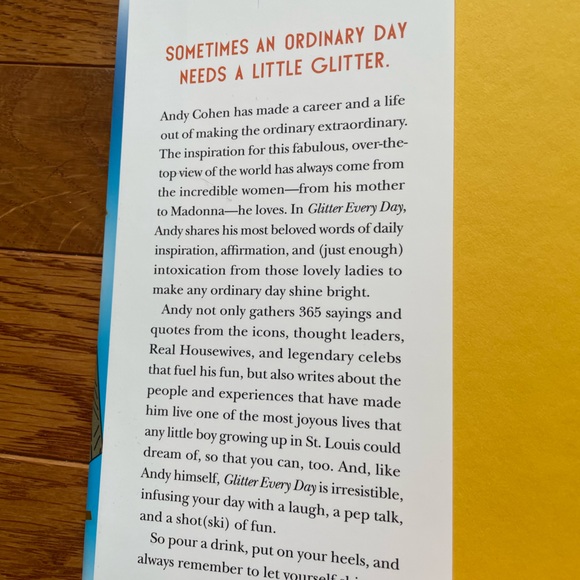 NEW Glitter Every Day 365 Quotes from Women I Love Hardcover Book by Andy Cohen - Picture 3 of 4